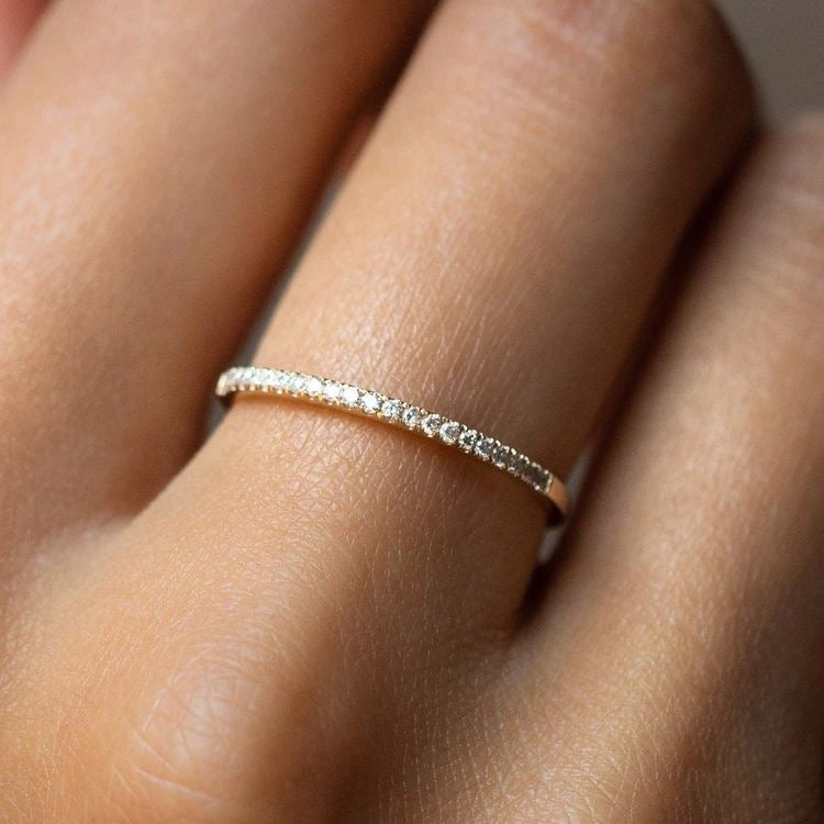 14kt Half Eternity Mini Diamond Band