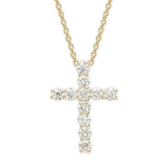 Diamond Cross  Pendant Chain in 18kt Gold