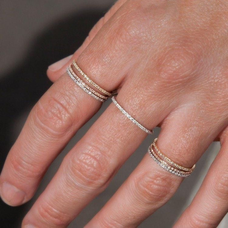 14kt Half Eternity Mini Diamond Band