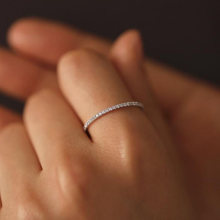 14kt Half Eternity Mini Diamond Band