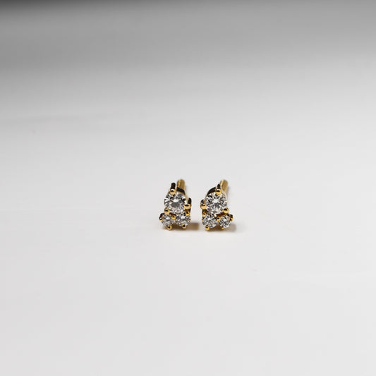 Cluster Diamond Eartops in 18kt Gold